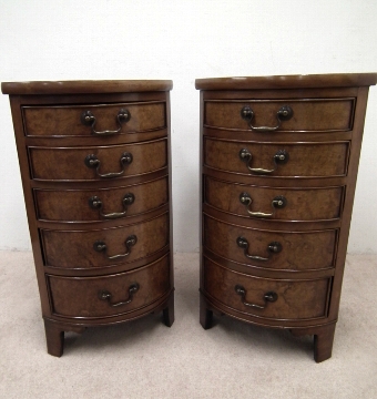 Pair of Burr Elm Bedside Cabinets