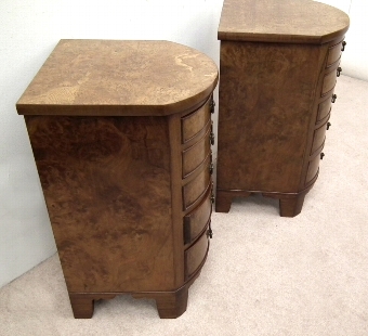 Antique Pair of Burr Elm Bedside Cabinets