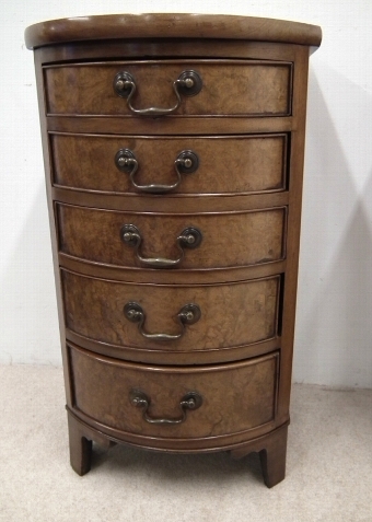 Antique Pair of Burr Elm Bedside Cabinets
