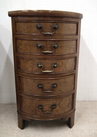 Antique Pair of Burr Elm Bedside Cabinets