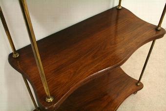Antique Late Victorian Serpentine Rosewood Whatnot