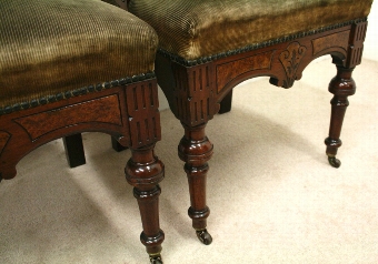 Antique Pair of Carved Walnut Gothic Chairs