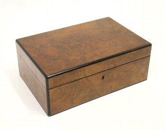 Antique Victorian Burr Walnut Jewellery Box