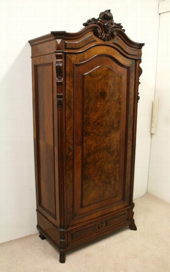 Continental Walnut Single Door Armoire/Wardrobe