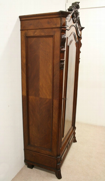 Antique Continental Walnut Single Door Armoire/Wardrobe