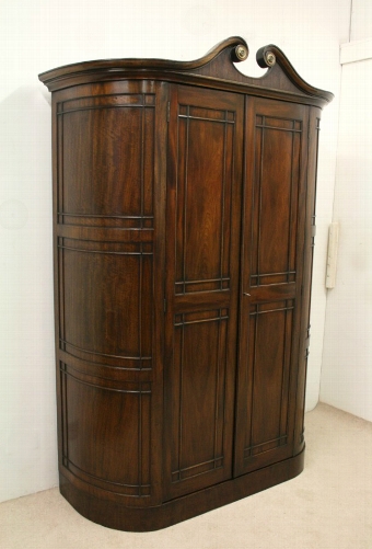 Rare George III Mahogany Bow Front Wardrobe