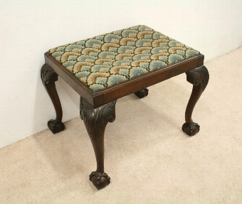 Chippendale Style Carved Mahogany Stool