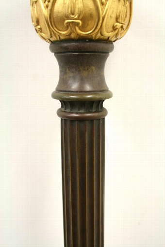 Antique Bronze and Gilt Brass Standard Lamp