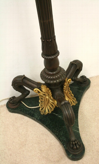 Antique Bronze and Gilt Brass Standard Lamp