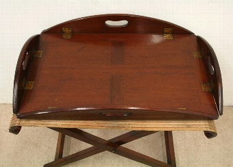 Antique George IV Mahogany Butlers Tray on Stand
