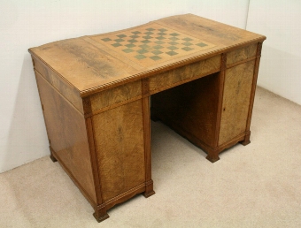 Antique Whytock & Reid Mahogany and Walnut Pedestal Desk