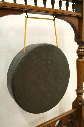 Antique Aesthetic Movement Style Gong on Stand