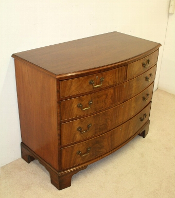 George III Style Mahogany Bow Fronted Chest of Drawers