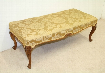 Mid Victorian Carved Walnut Stool