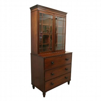 George IV Mahogany Secretaire Bookcase