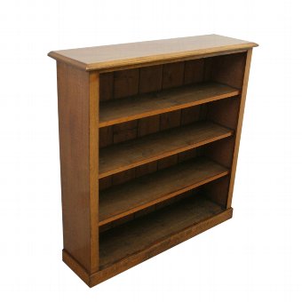 Late Victorian Figured Oak Open Bookcase