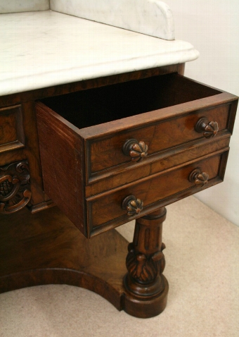 Antique Mid Victorian Burr Walnut Washstand by Gillows