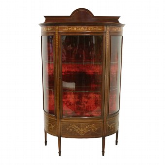 Sheraton Style Bow Front Display Cabinet