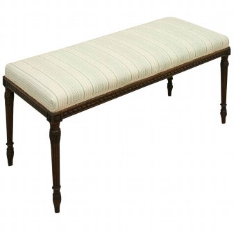 Early Victorian Carved Mahogany Window Seat