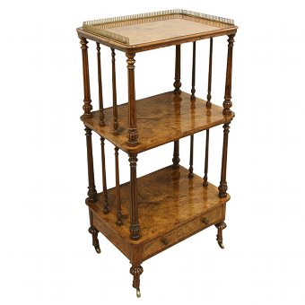 Victorian Burr Walnut Whatnot