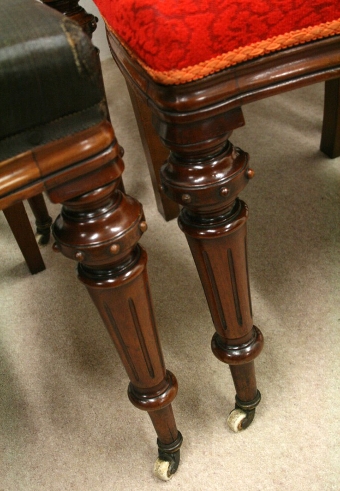 Antique Set of 6 Mid Victorian Balloon Back Dining Chairs