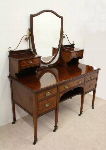 Sheraton Style Mahogany and Inlaid Dressing Table