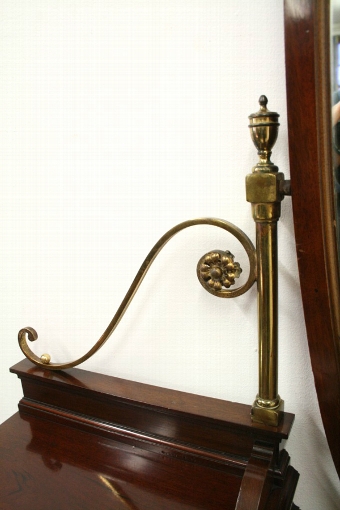 Antique Sheraton Style Mahogany and Inlaid Dressing Table