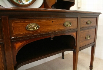 Antique Sheraton Style Mahogany and Inlaid Dressing Table