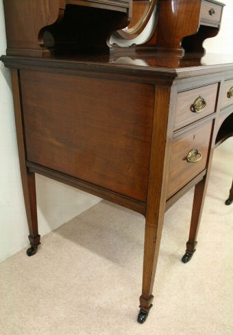 Antique Sheraton Style Mahogany and Inlaid Dressing Table