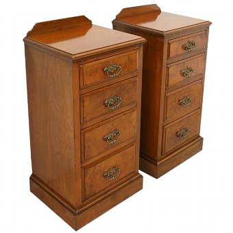 Pair of Victorian Walnut Bedside Cabinets