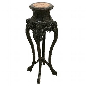 Chinese Marble Top Plant Stand