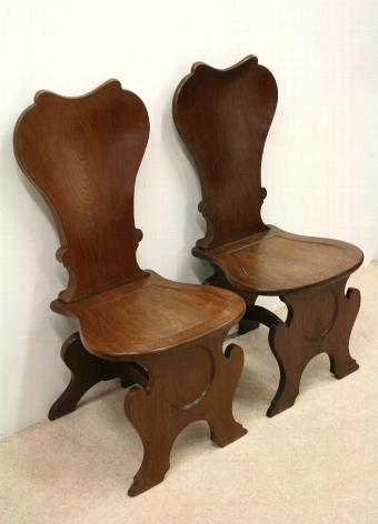 Pair of Scottish Georgian Mahogany Hall Chairs