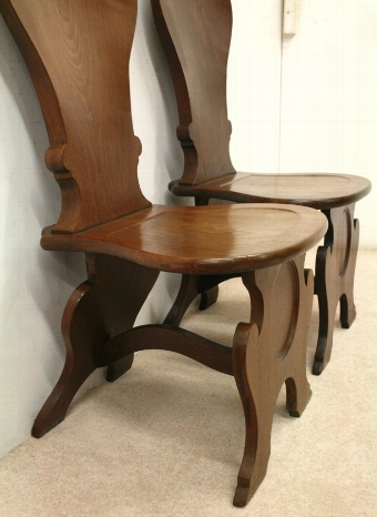 Antique Pair of Scottish Georgian Mahogany Hall Chairs