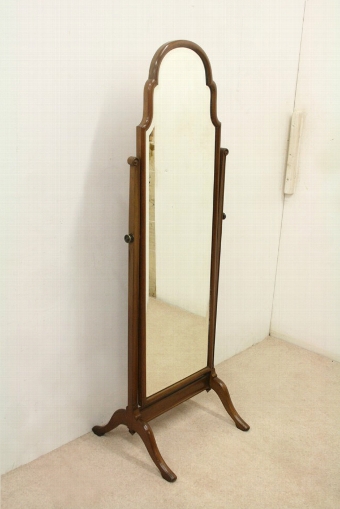 Queen Anne Style Mahogany Cheval Mirror