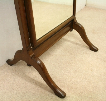 Antique Queen Anne Style Mahogany Cheval Mirror