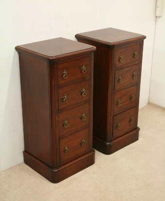 Pair of Victorian Tall Chests/Bedside Lockers