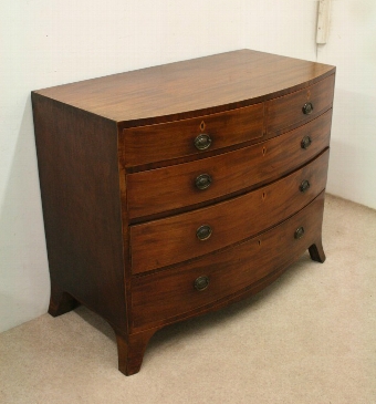 Late George III Mahogany Bow Front Chest of Drawers