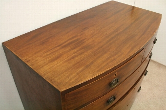 Antique Late George III Mahogany Bow Front Chest of Drawers