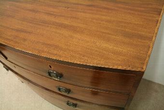 Antique Late George III Mahogany Bow Front Chest of Drawers