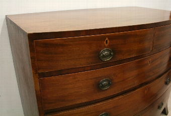Antique Late George III Mahogany Bow Front Chest of Drawers