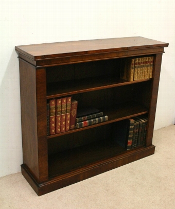 Victorian Figured Walnut Open Bookcase