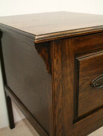 Antique Edwardian Neat Sized Oak Filing Cabinet