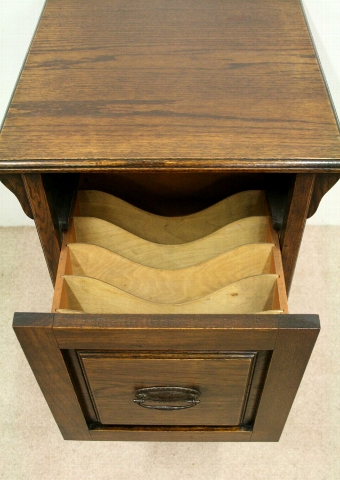 Antique Edwardian Neat Sized Oak Filing Cabinet