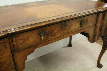 Antique George I Style Shaped Burr Walnut Desk