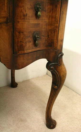 Antique George I Style Shaped Burr Walnut Desk
