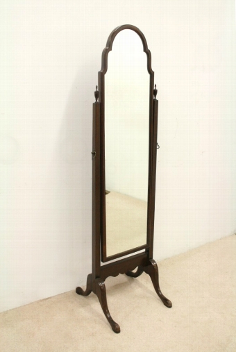 Early Georgian Style Mahogany Cheval Mirror