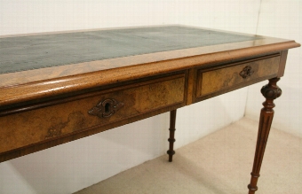 Antique French Mid Victorian Burr Walnut Writing Table