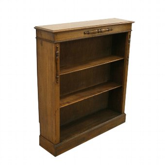 Edwardian Oak Open Bookcase
