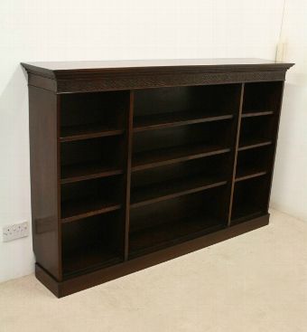 Edwardian Carved Mahogany Open Bookcase