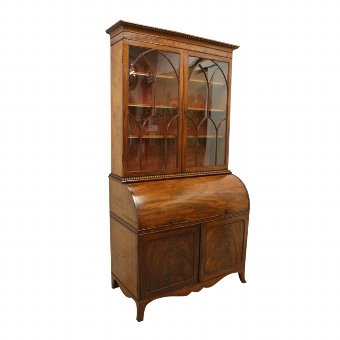 Scottish Regency Cylinder Bureau Bookcase